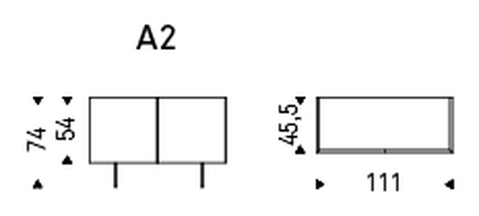 Arizona Sideboard by Cattelan Italia, size drawing 1