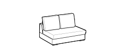Loman 2.0 Sofa by Ditre Italia, size drawing: 2-seat central element