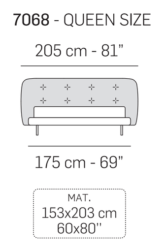 Rubicon Bed by Nicoline, size drawing 3