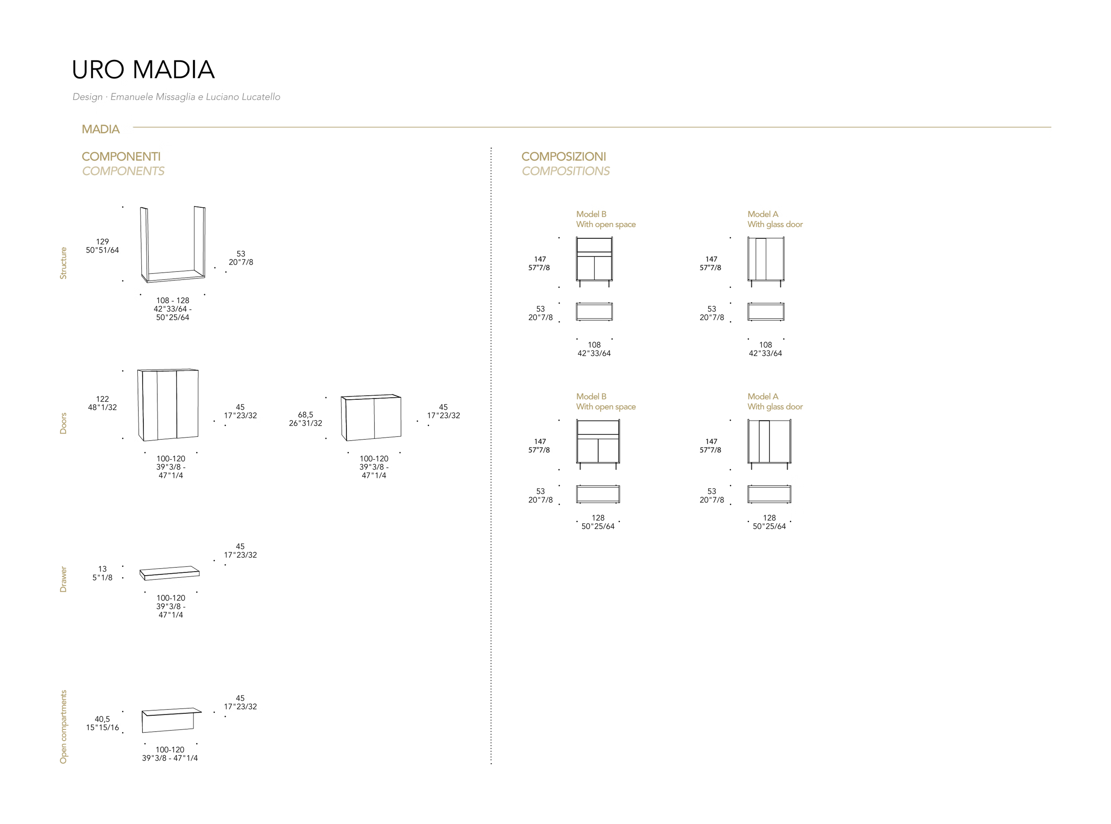 Uro Sistema Sideboard by Reflex, size drawing 3