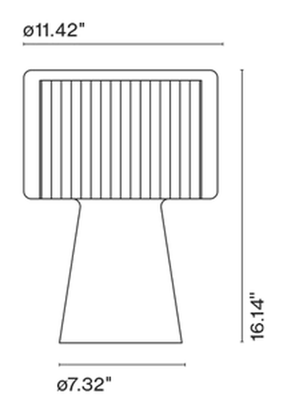 Mercer Table Lamp by Marset, size drawing: Mercer M