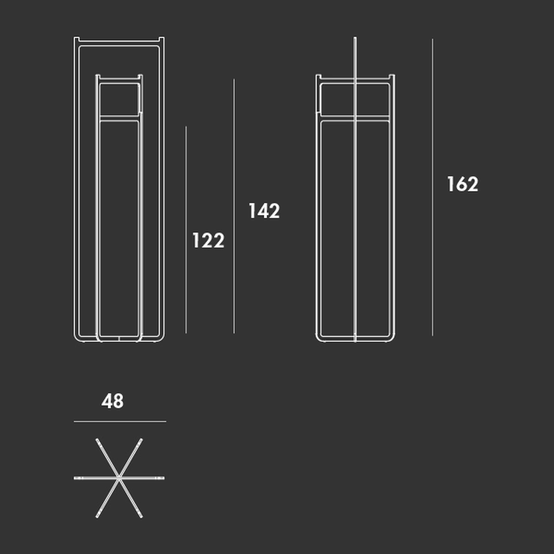 Clip Coat Hanger by Sovet, size drawing