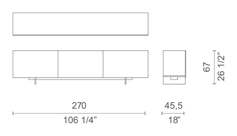 Uni Cabinet by Cappellini, size drawing: UN_6Q