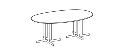Nell Dining Table by Ditre Italia, size drawing: Oval table 210 wooden top