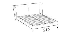 Royal Bed by Ditre Italia, size drawing: King size bed for 193x203 mattress
