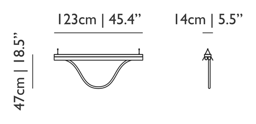 Tubelight Pendant Lamp by Moooi, size drawing: 150