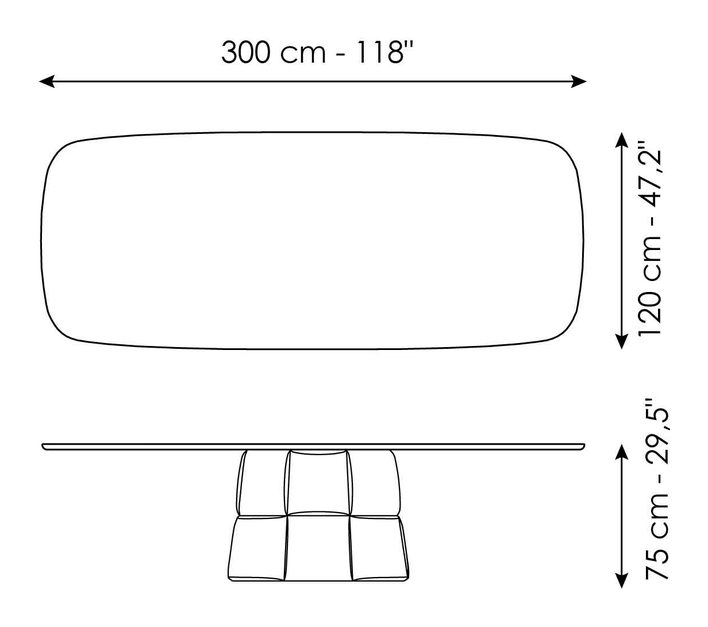 Palazzo Dining Table by Bonaldo, size drawing 5