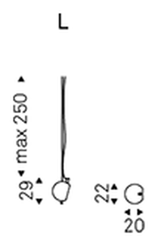 Cody Pendant Lamp by Cattelan Italia, size drawing 2