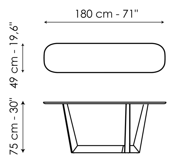 Art Console Table by Bonaldo, size drawing 6
