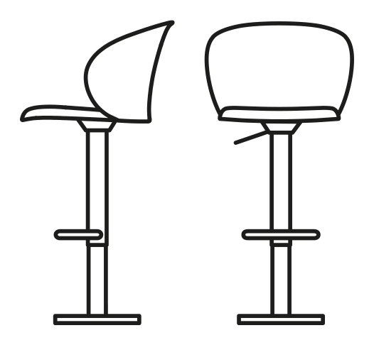 Tuka Stool, Polypropylene by Connubia, size drawing