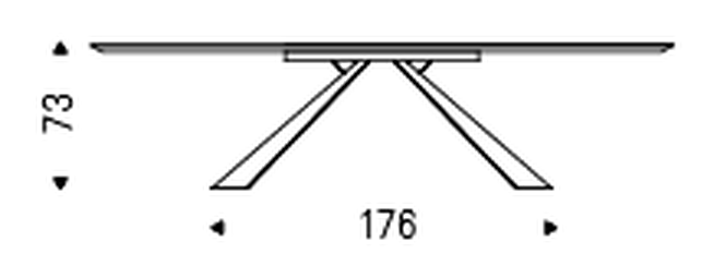 Eliot Keramik Dining Table by Cattelan Italia, size drawing 7