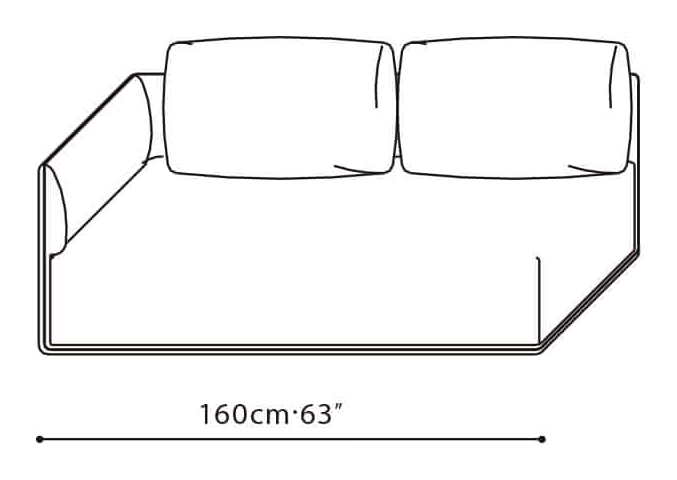 Elan-35 Sofa by Camerich, size drawing: C01F0206