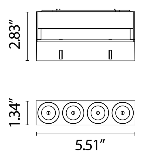 Light Shadow Track Module by Flos, size drawing
