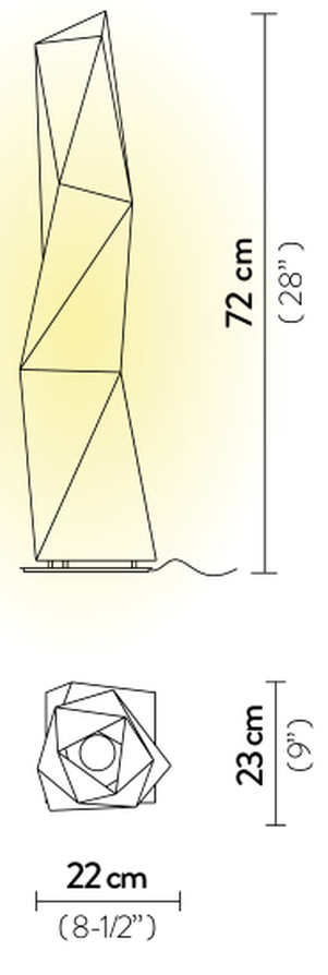 Diamond Floor Lamp by Slamp, size drawing: Diamond Floor Medium