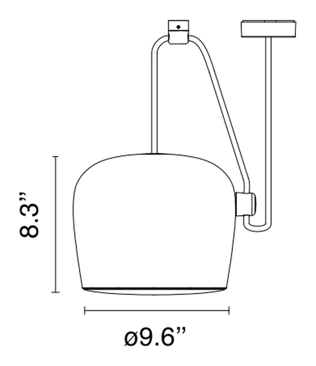 Aim Pendant Lamp by Flos, size drawing