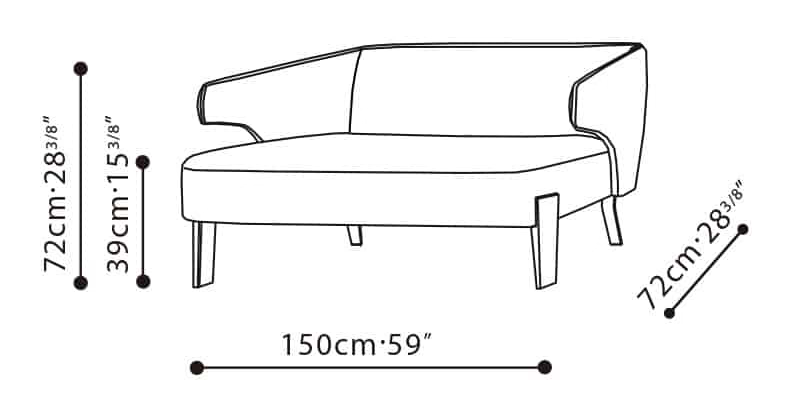 Embrace Chair by Camerich, size drawing: C02D0602