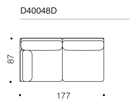 Fenix Sofa by Driade, size drawing: D40048D