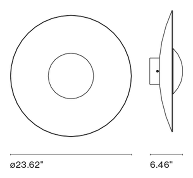 LED-Ginger Wall Lamp 20C–60C by Marset, size drawing: LED-Ginger 60
