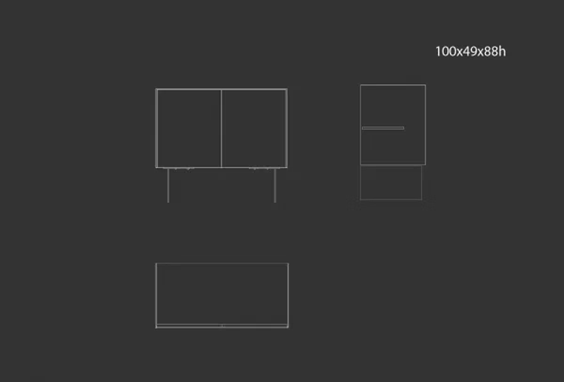 Kala Sideboard by Sovet, size drawing 2