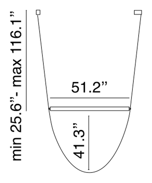 Wireline Pendant Lamp by Flos, size drawing