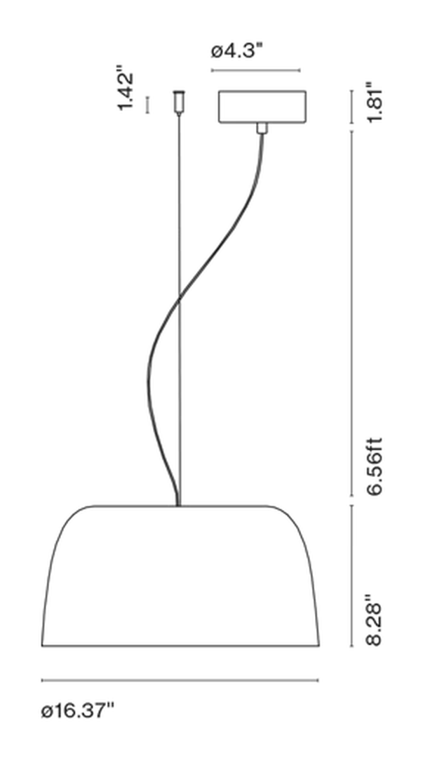 Djembé Pendant Lamp by Marset, size drawing: Djembé 42.21