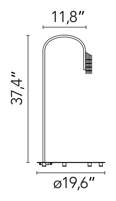 Caule Floor Nest Lamp by Flos, size drawing: Caule Floor 2 Nest