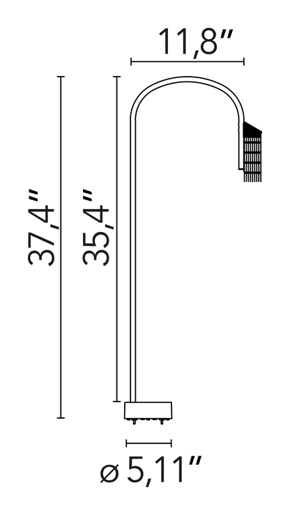 Caule Bollard Nest Light by Flos, size drawing: Caule Bollard Nest 2