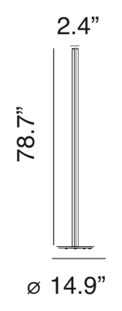 Coordinates Floor Lamp by Flos, size drawing