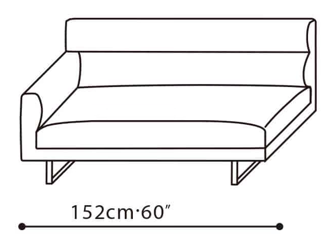 Amor-35 Sofa by Camerich, size drawing: C01B0104