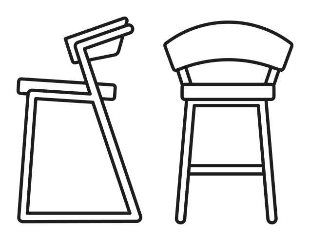 New York Counter Stool by Connubia, size drawing