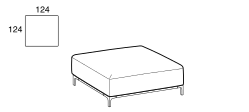Sanders Air Outdoor Sofa by Ditre Italia, size drawing: Square base