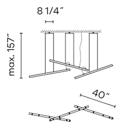 Halo Lighting Collection by Vibia, size drawing: Model 2341