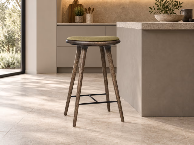 High Stool — Sirka Grey Oak with Clay 0017, 74 cm by Mater