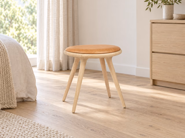 Low Stool — Natural Soaped Oak, 47 cm by Mater