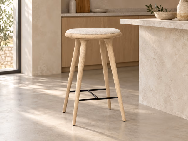 High Stool — Soaped Oak with Baru 0200, 69 cm by Mater