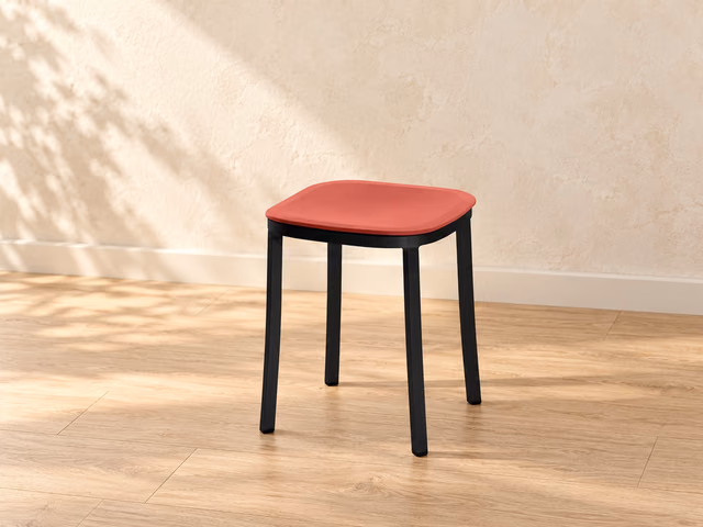 1 Inch Small Stool, Recycled Plastic Seat by Emeco