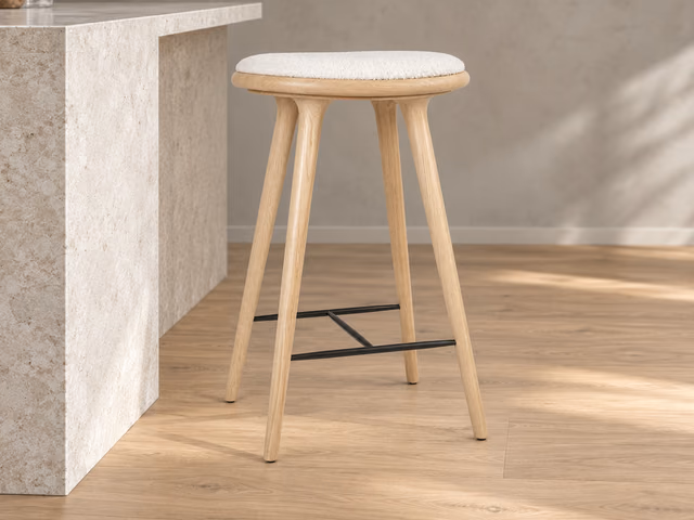 High Stool — Matt Oak with Baru 0200, 74 cm by Mater