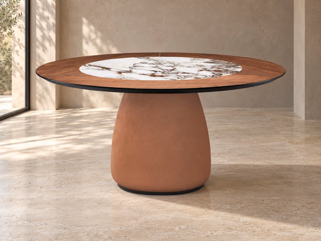 Botero Ker-Wood Round Dining Table by Cattelan Italia