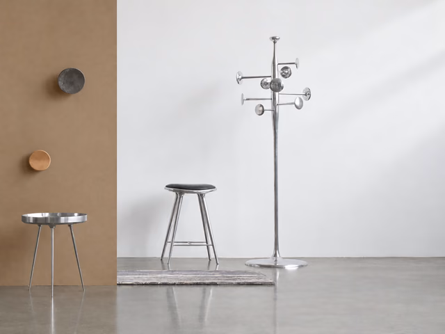 Trumpet Coat Stand Coat Hanger — Aluminum by Mater