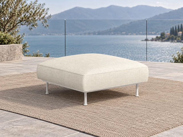 Coral Fabric Ottoman by Talenti