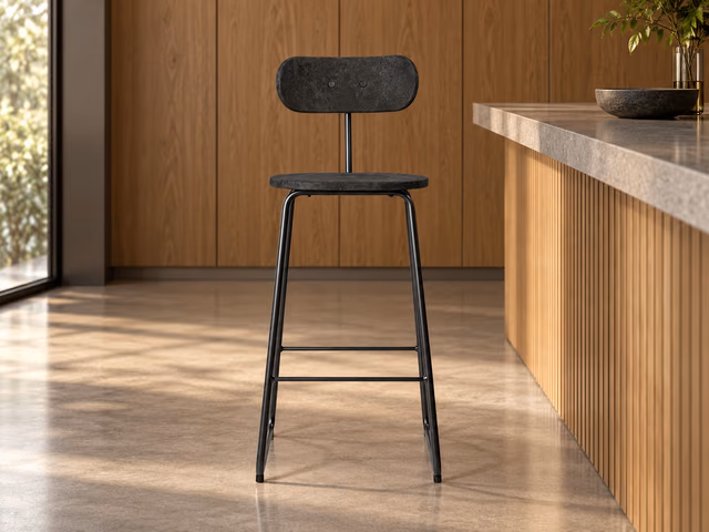 Earth Stool Backrest — Coffee Waste Black, 69 cm by Mater