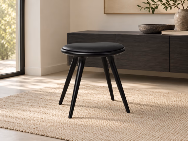 Low Stool — Black Stained Beech, 47 cm by Mater