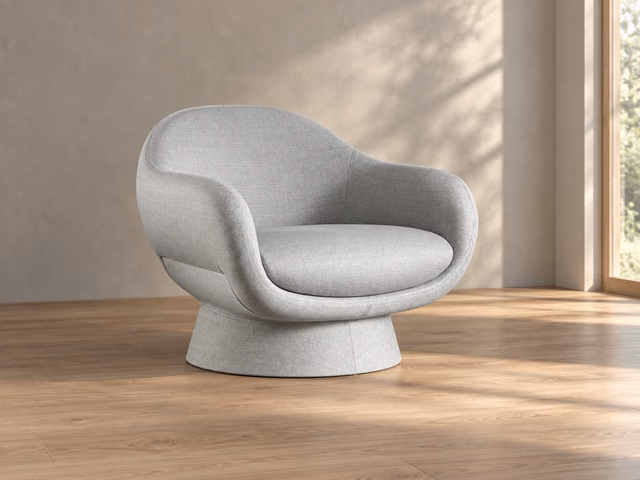 Boolean Armchair with Covered Base by Bonaldo