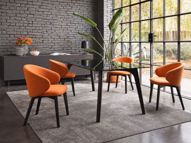 Tuka Armchair Upholstered, Wooden Legs by Connubia