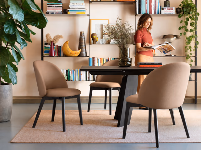 Tuka Mid Chair, Wooden Legs by Connubia