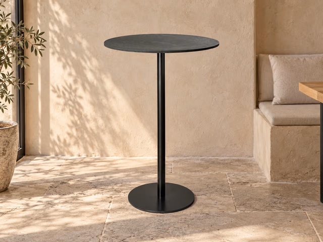 Mater Counter Table — Coffee Waste Black, H 95,8 cm, Ø 70 cm by Mater