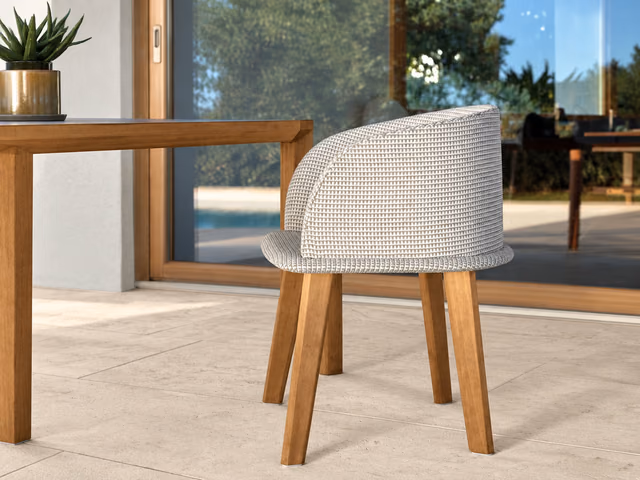 CleoSoft//Wood Padded Tub Chair by Talenti