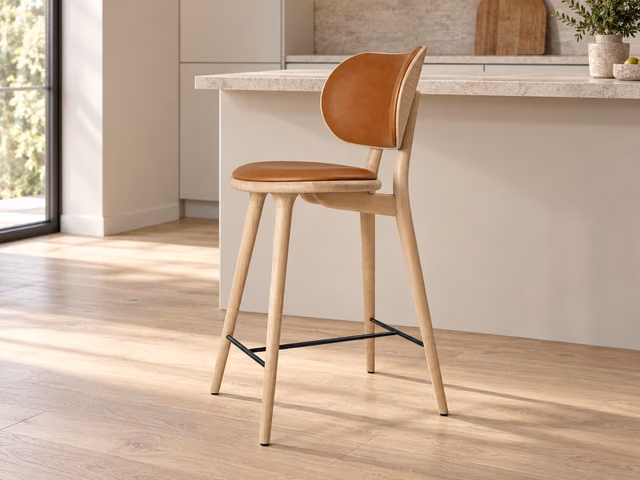High Stool Backrest — Matt Oak, 74 cm by Mater