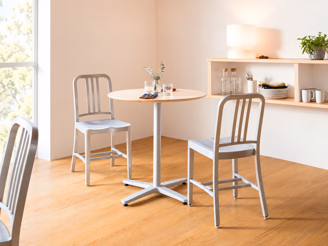 2 Inch X Base Bar Table, Round by Emeco