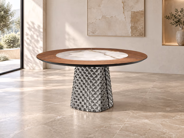 Atrium Ker-Wood Round Dining Table by Cattelan Italia